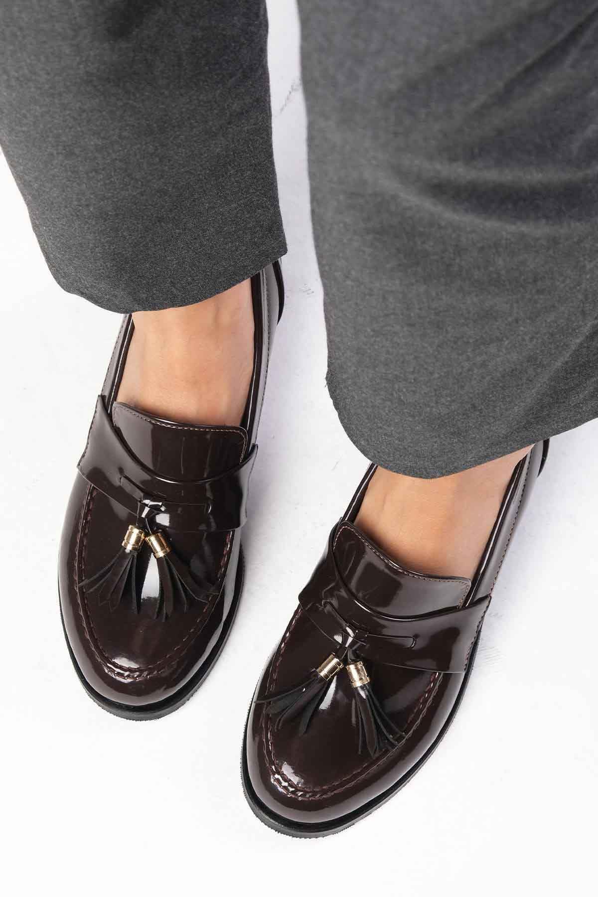 Meline Kahverengi Rugan Oxford Ayakkabı