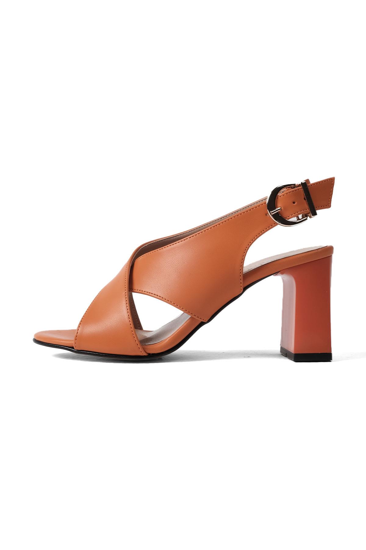 Mia Turuncu Renk Topuklu Sandalet