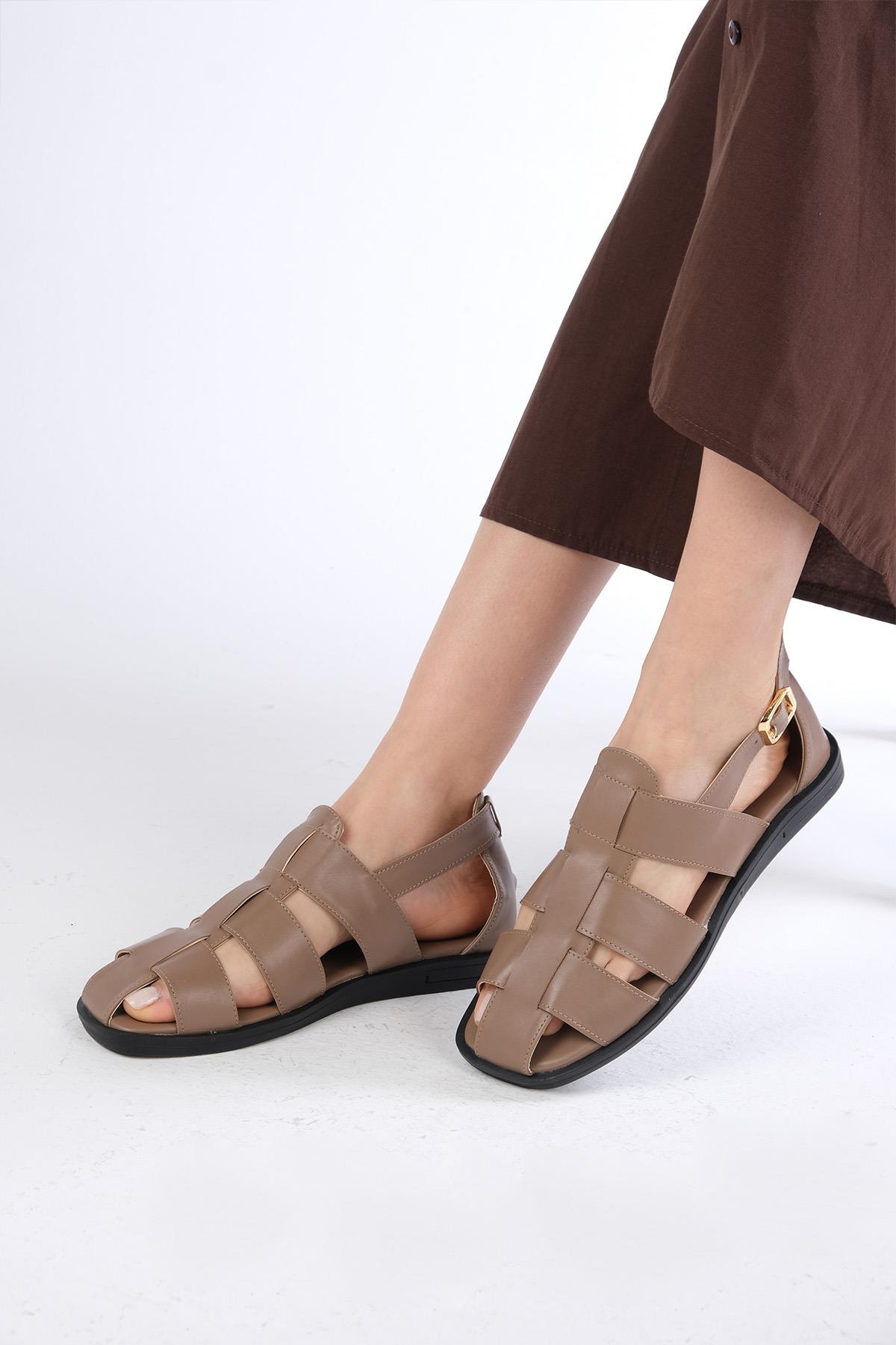 Allison Vizon Renk Düz Sandalet