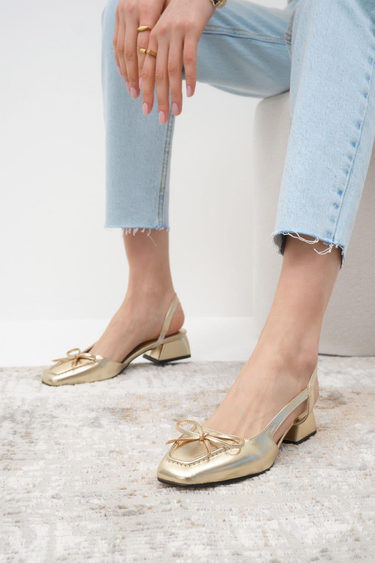 Bria Gold Short Heels