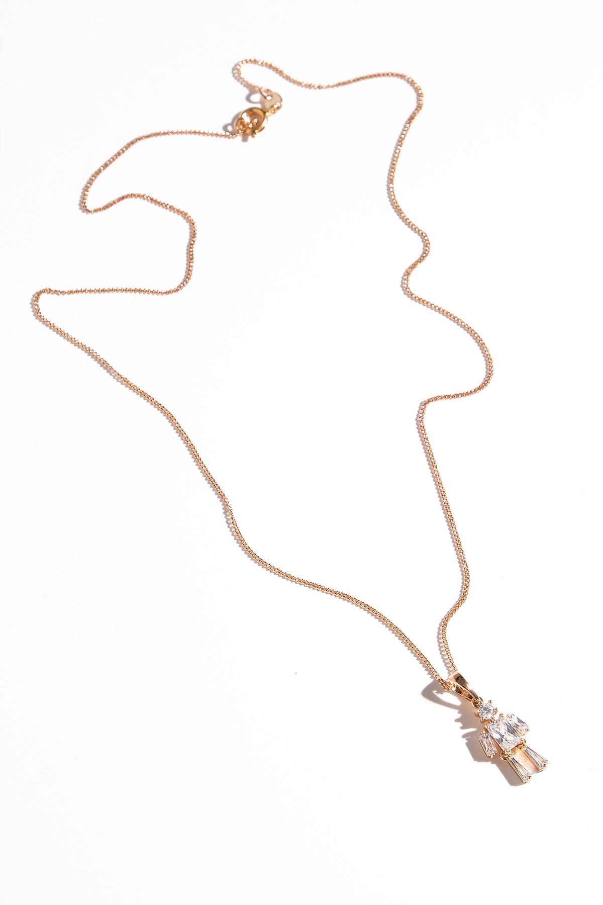 Altın Renk İnsan Figürlü Taşlı Kolye