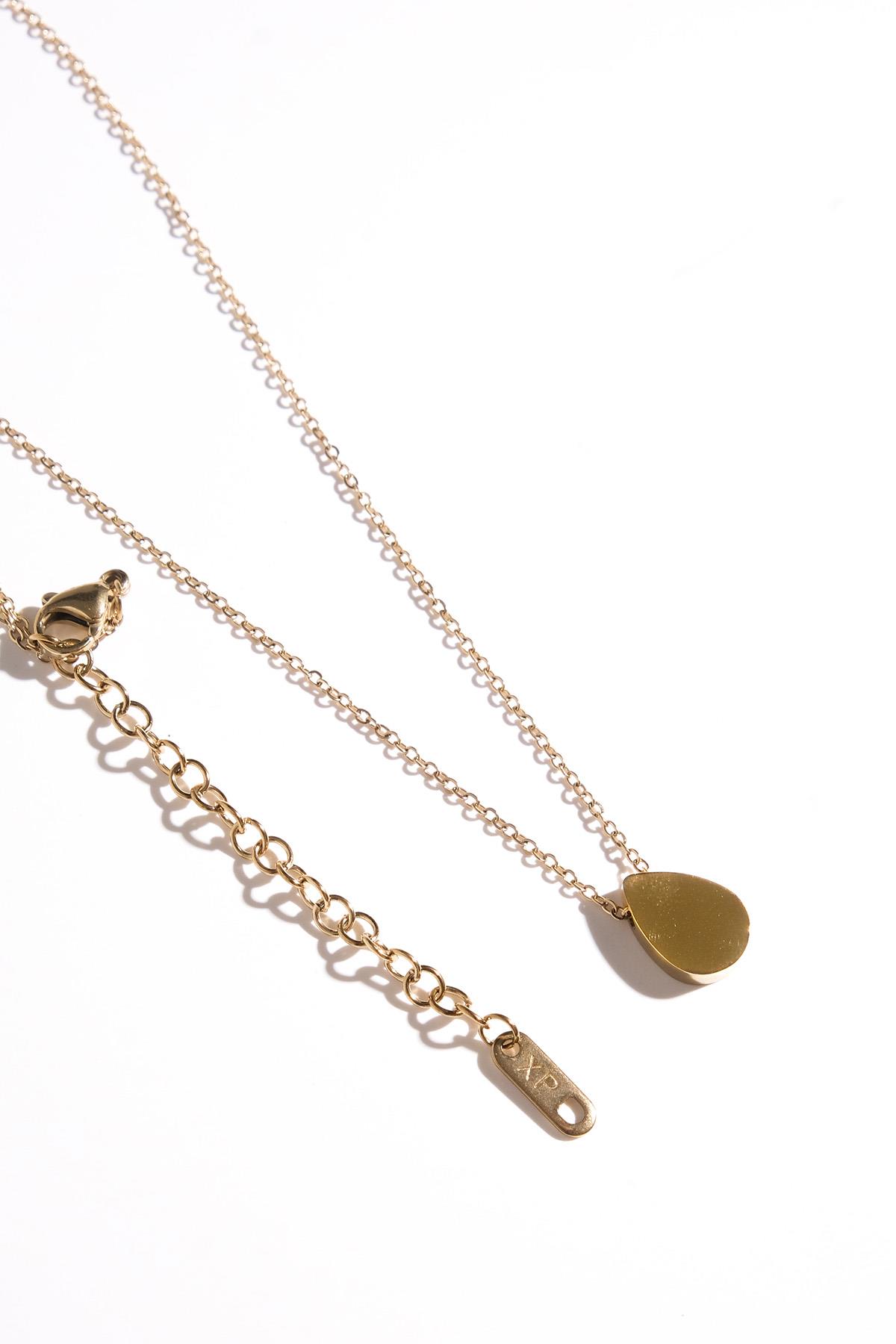 Altın Renk Su Damlası Kolye