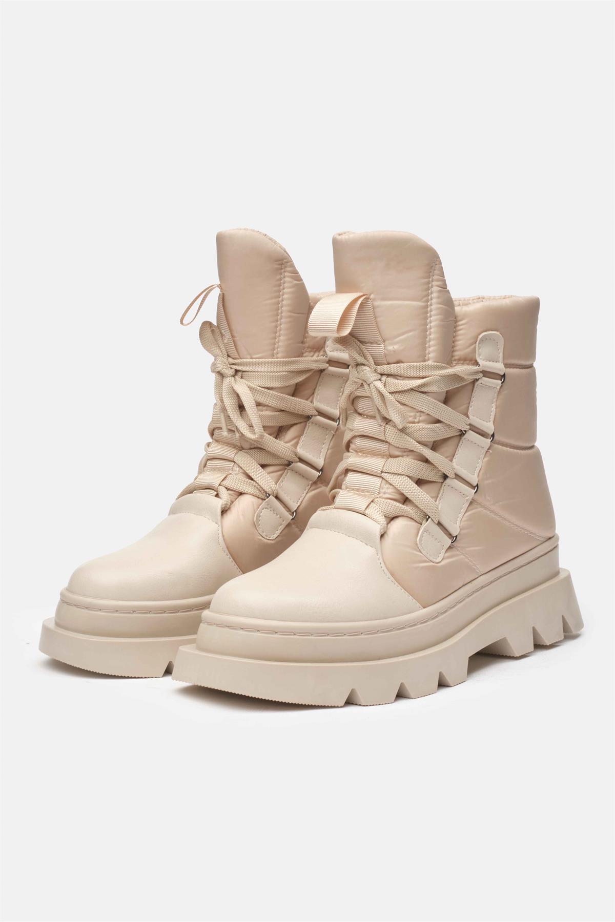 Allen Bej Renk Paraşüt Kumaş Kalın Tabanlı Bot