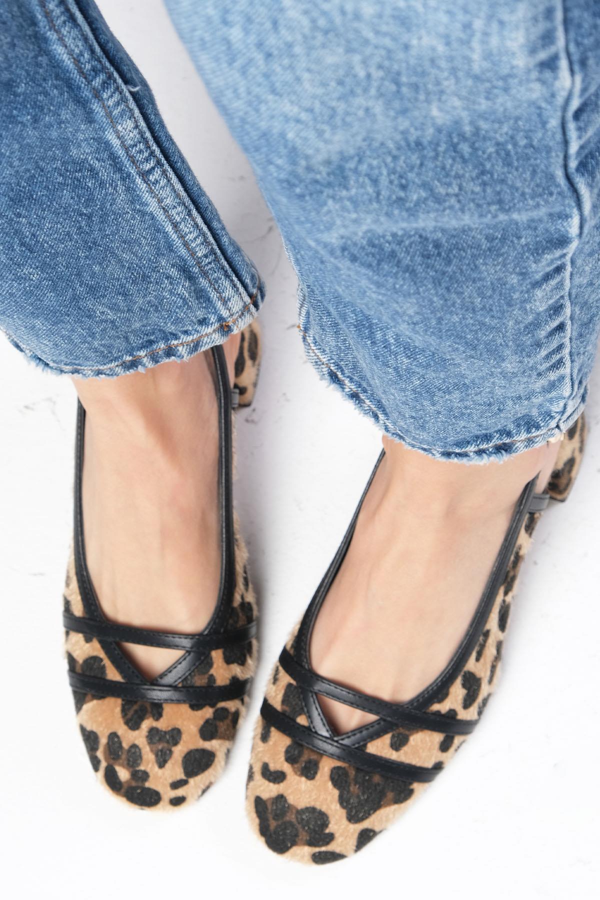 Bertina Leopar Desenli Topuklu Ayakkabı