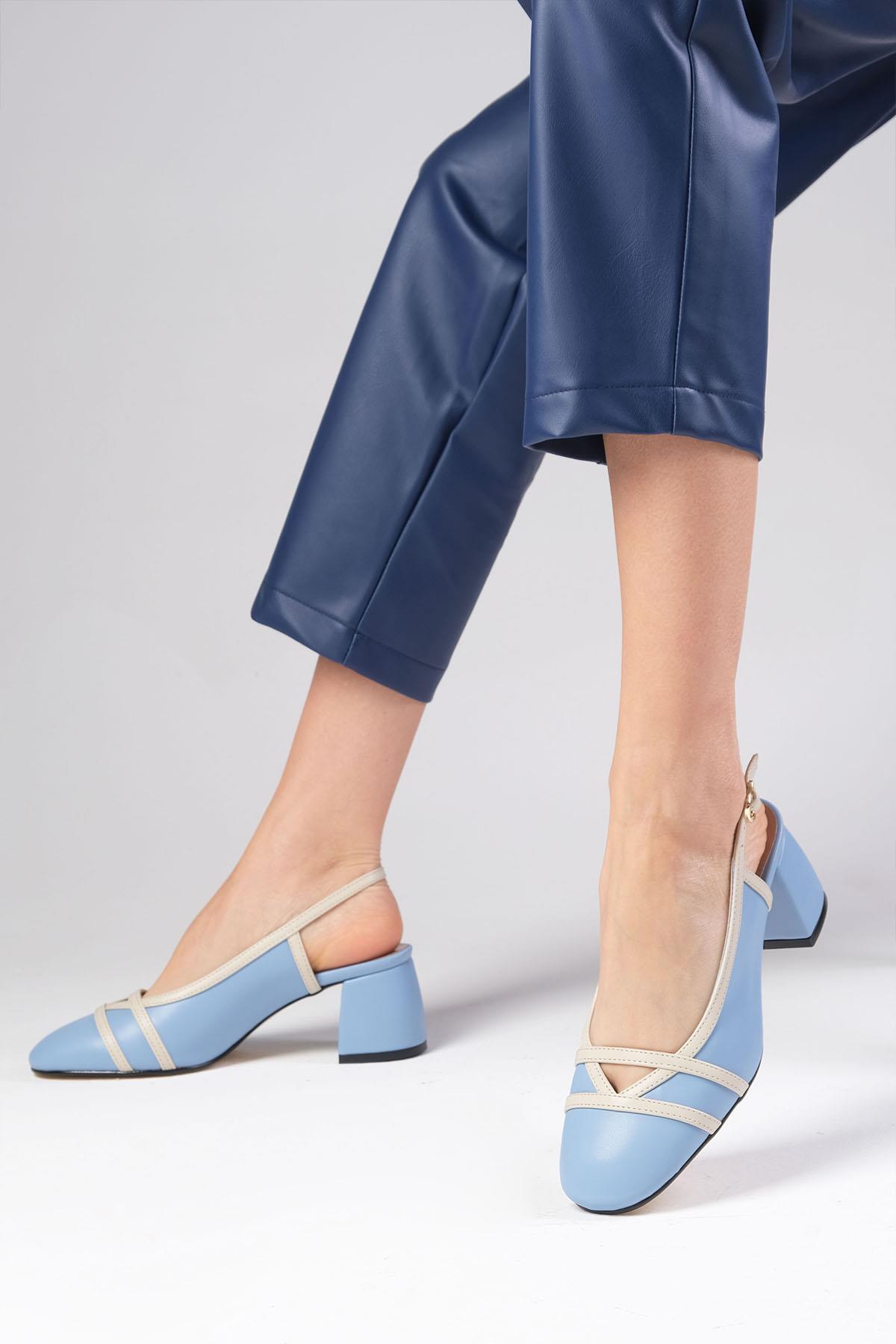 Bertina Mavi Renk Topuklu Ayakkabı