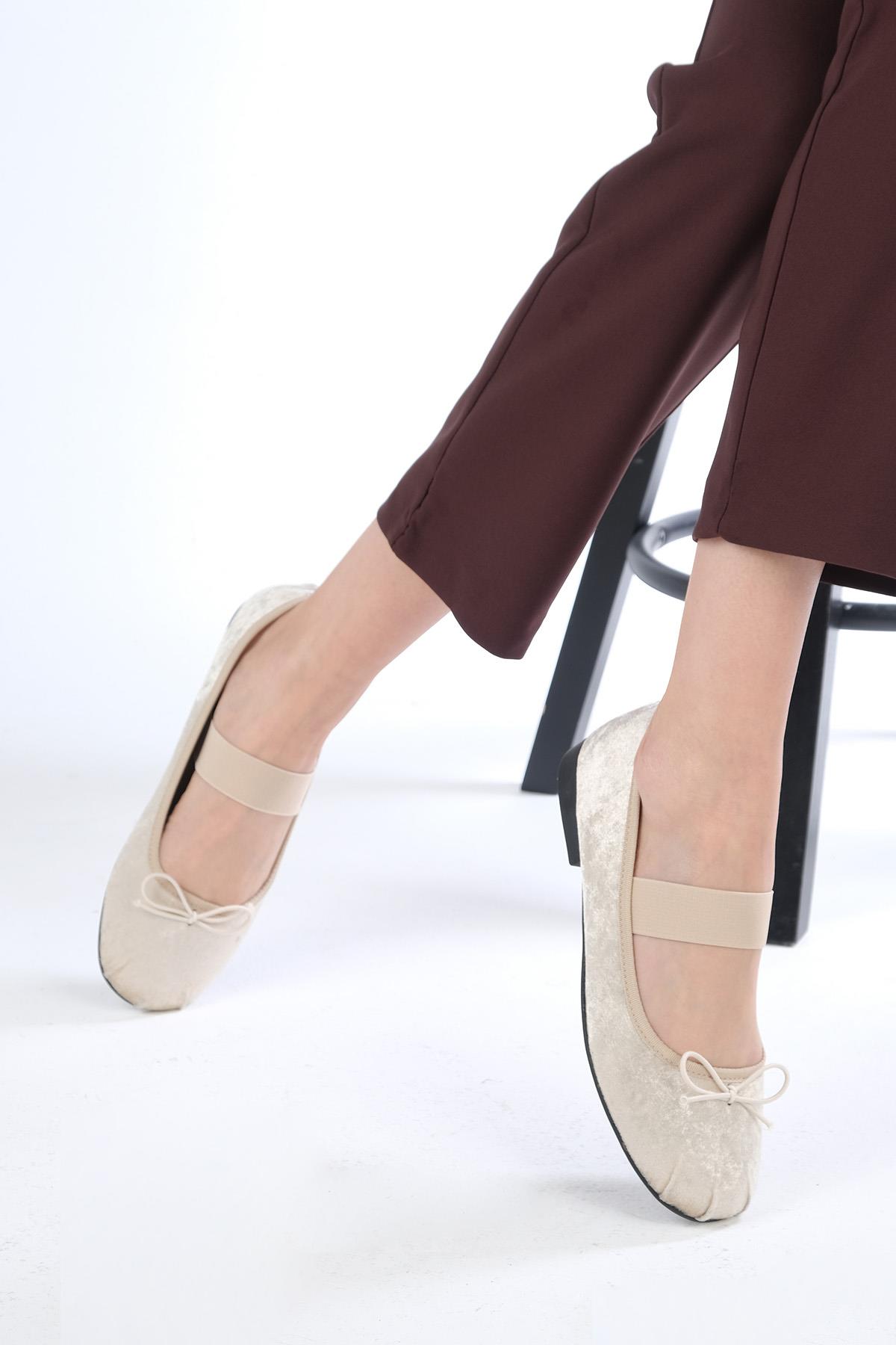 Coleta Bej Renk Bantlı Babet