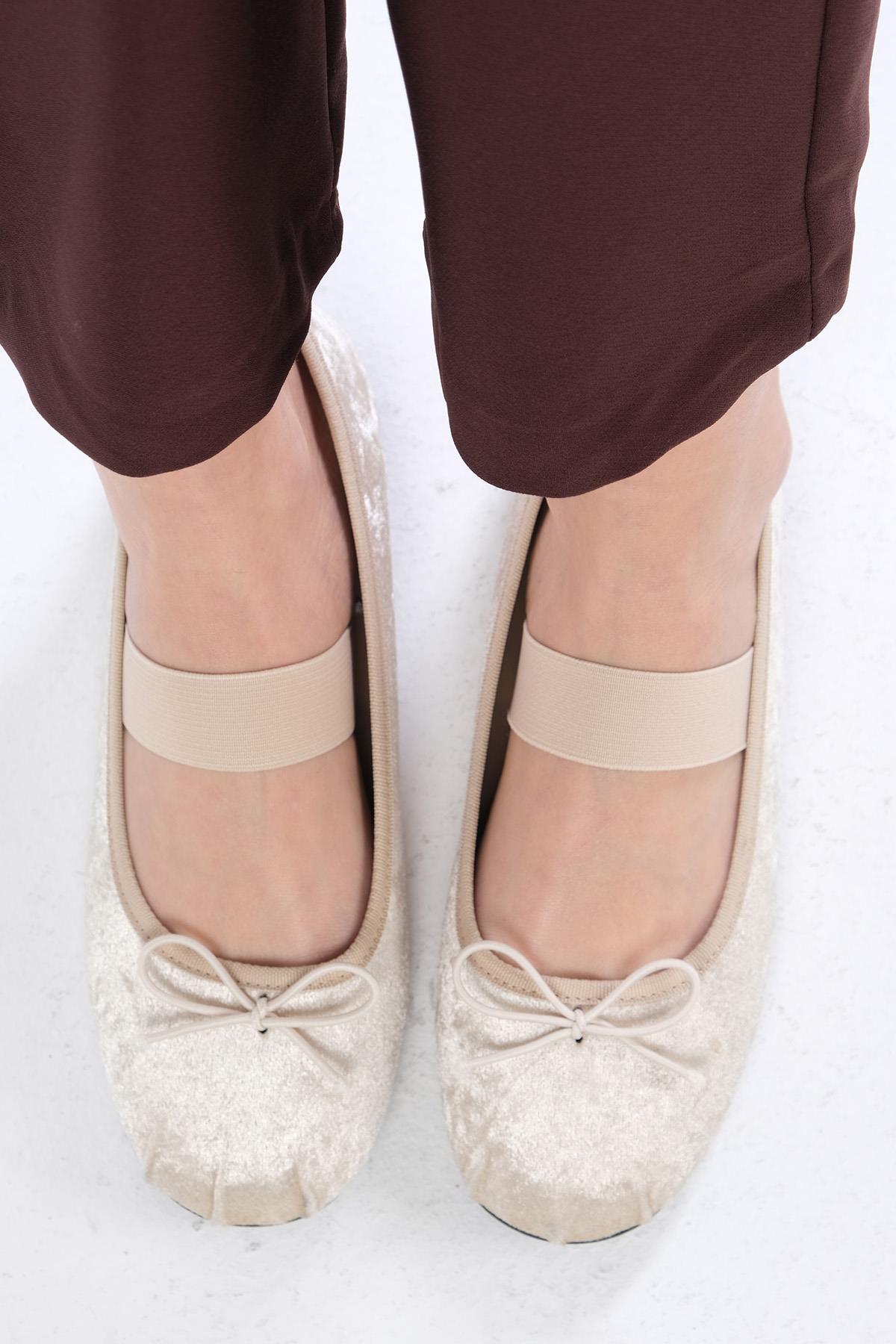 Coleta Bej Renk Bantlı Babet