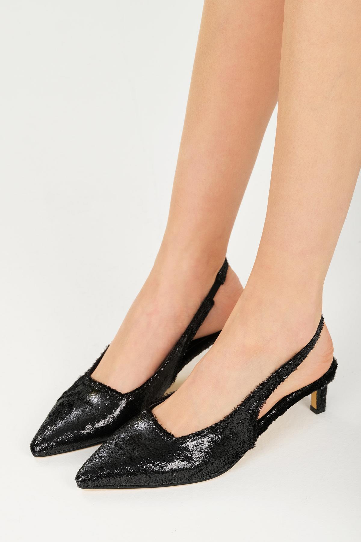 Colina Siyah Renk Abiye Topuklu Ayakkabı