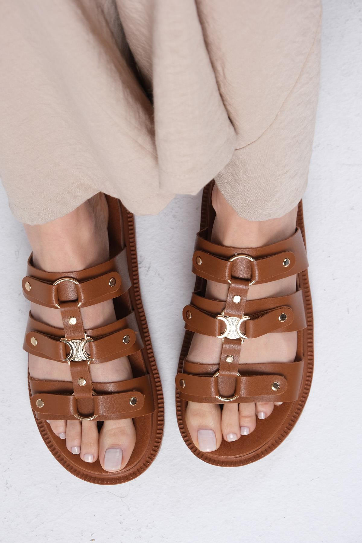 Daniela Taba Renk Metal Tokalı Terlik