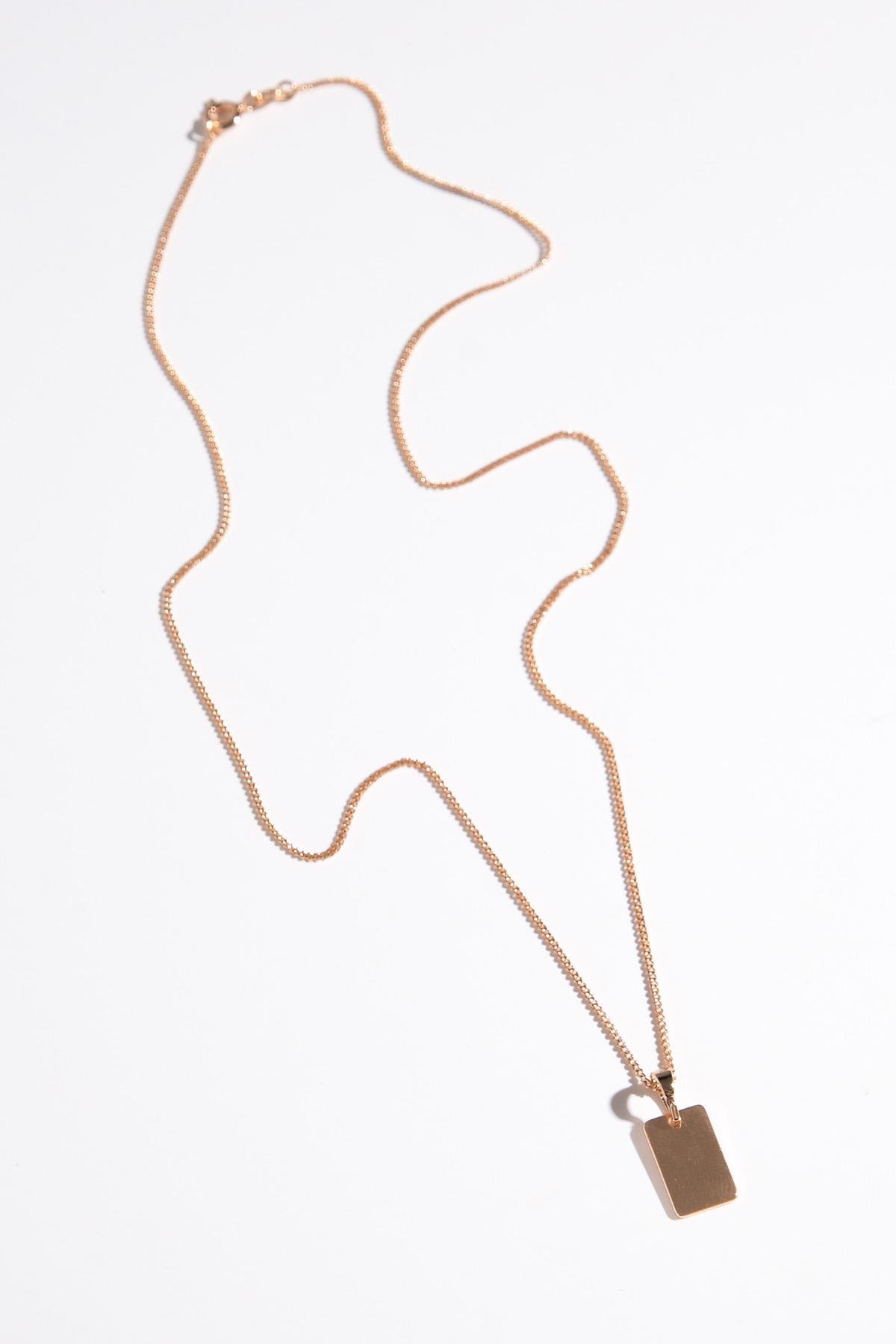 Dikdörtgen Plaka Kolye