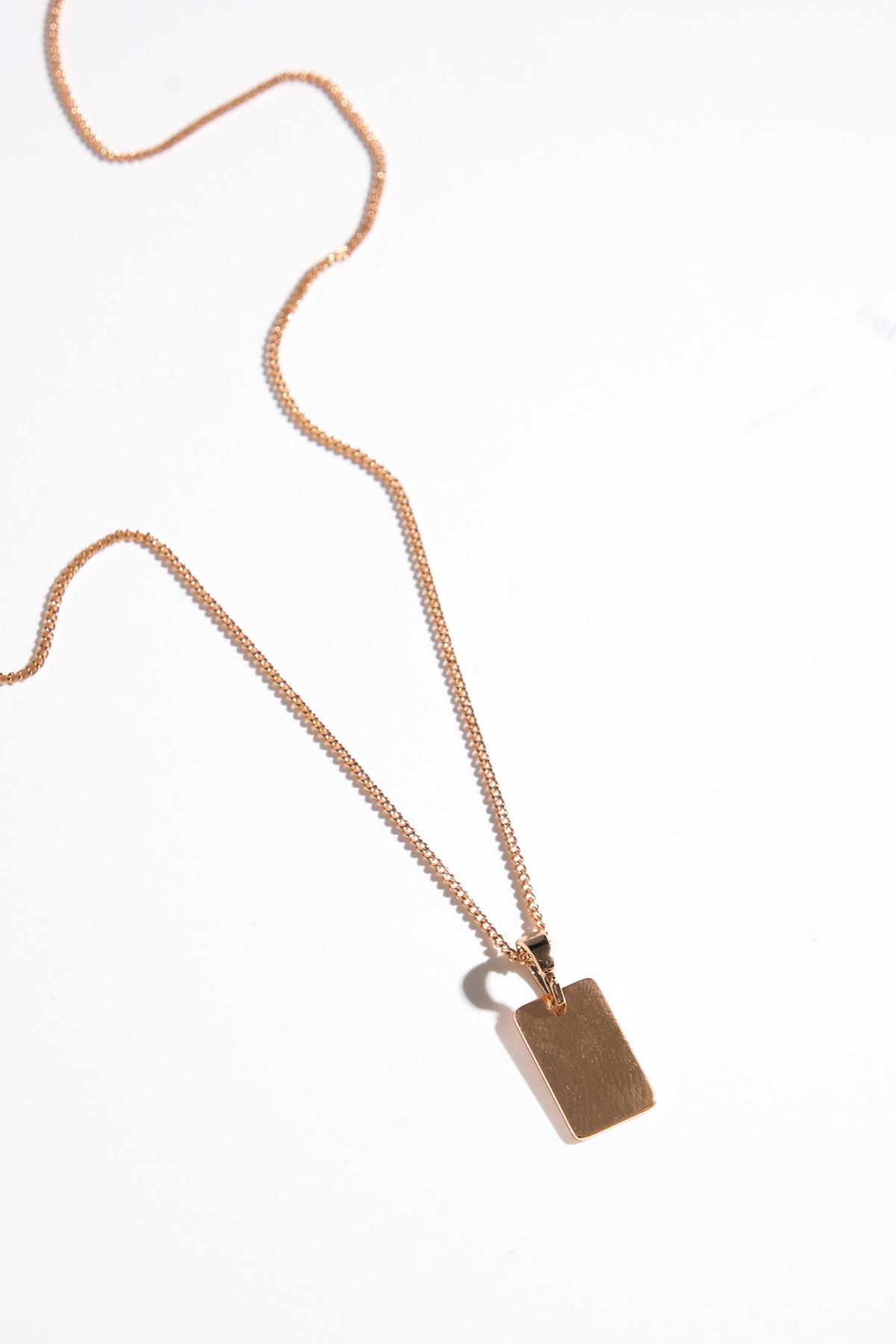 Dikdörtgen Plaka Kolye