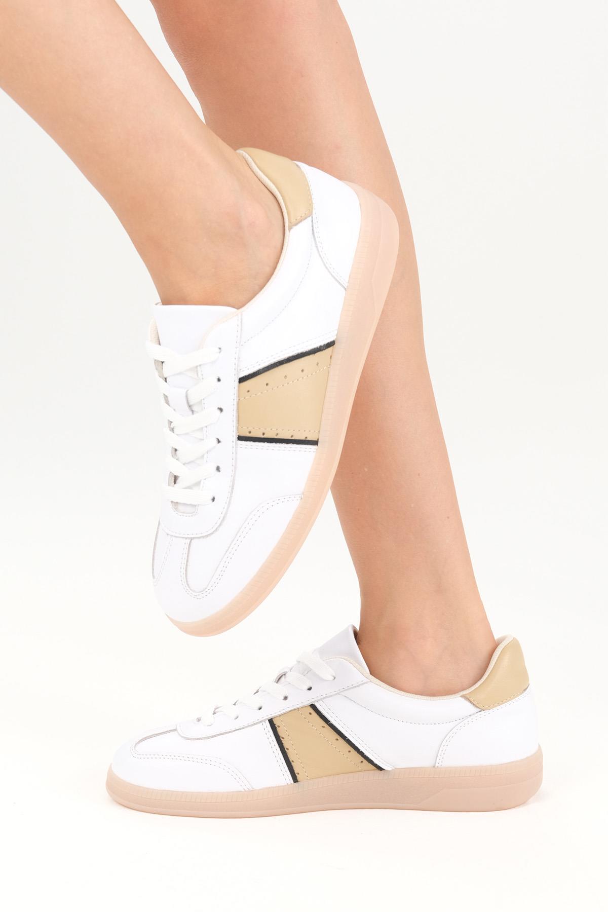 Emilia Hakiki Deri Beyaz Renk Spor Ayakkabı