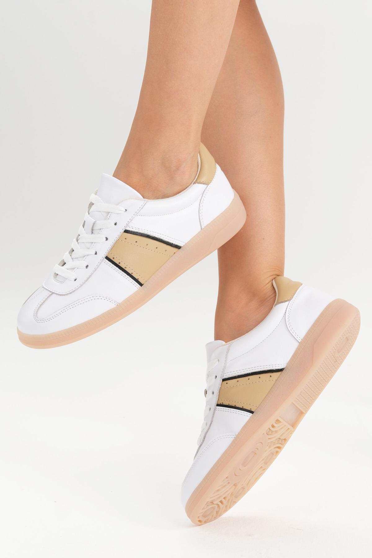 Emilia Hakiki Deri Beyaz Renk Spor Ayakkabı