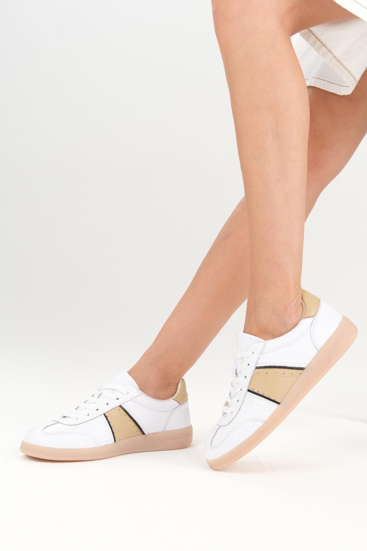 Emilia Hakiki Deri Beyaz Renk Spor Ayakkabı