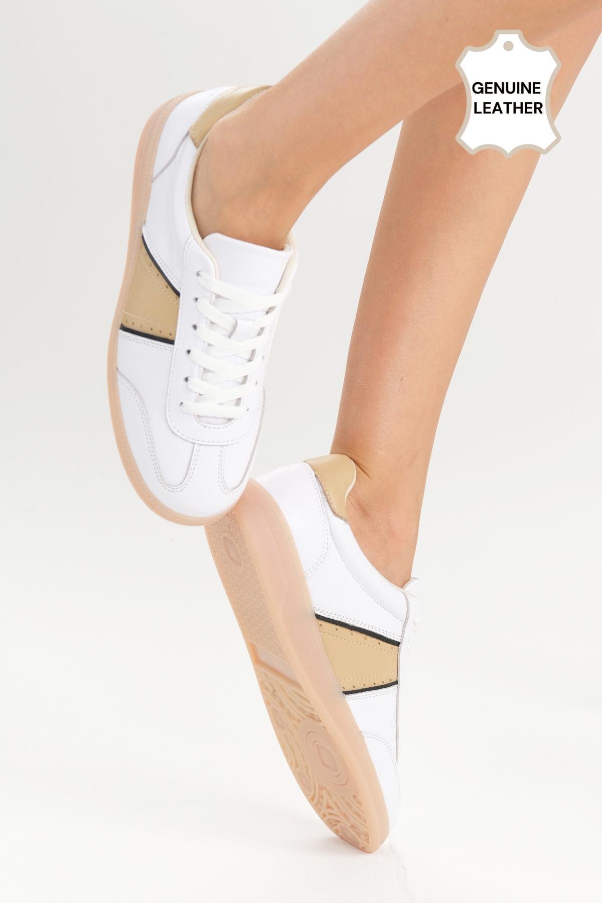 Emilia Hakiki Deri Beyaz Renk Spor Ayakkabı