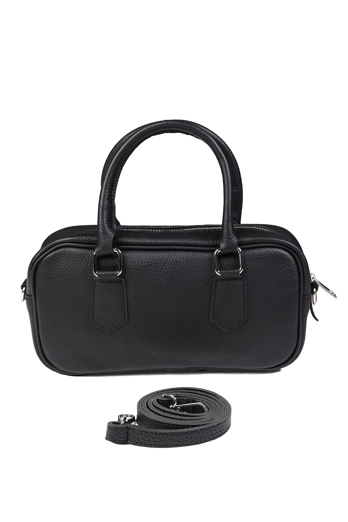 Hakiki Deri Siyah Renk El Ve Kol Çantası