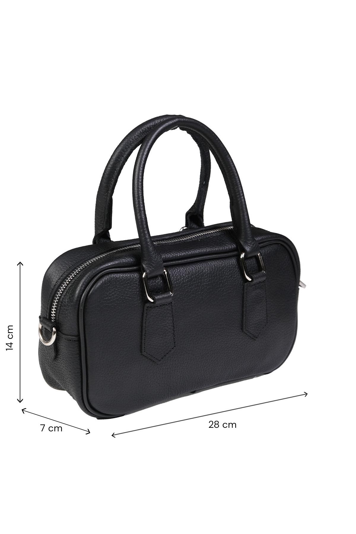Hakiki Deri Siyah Renk El Ve Kol Çantası