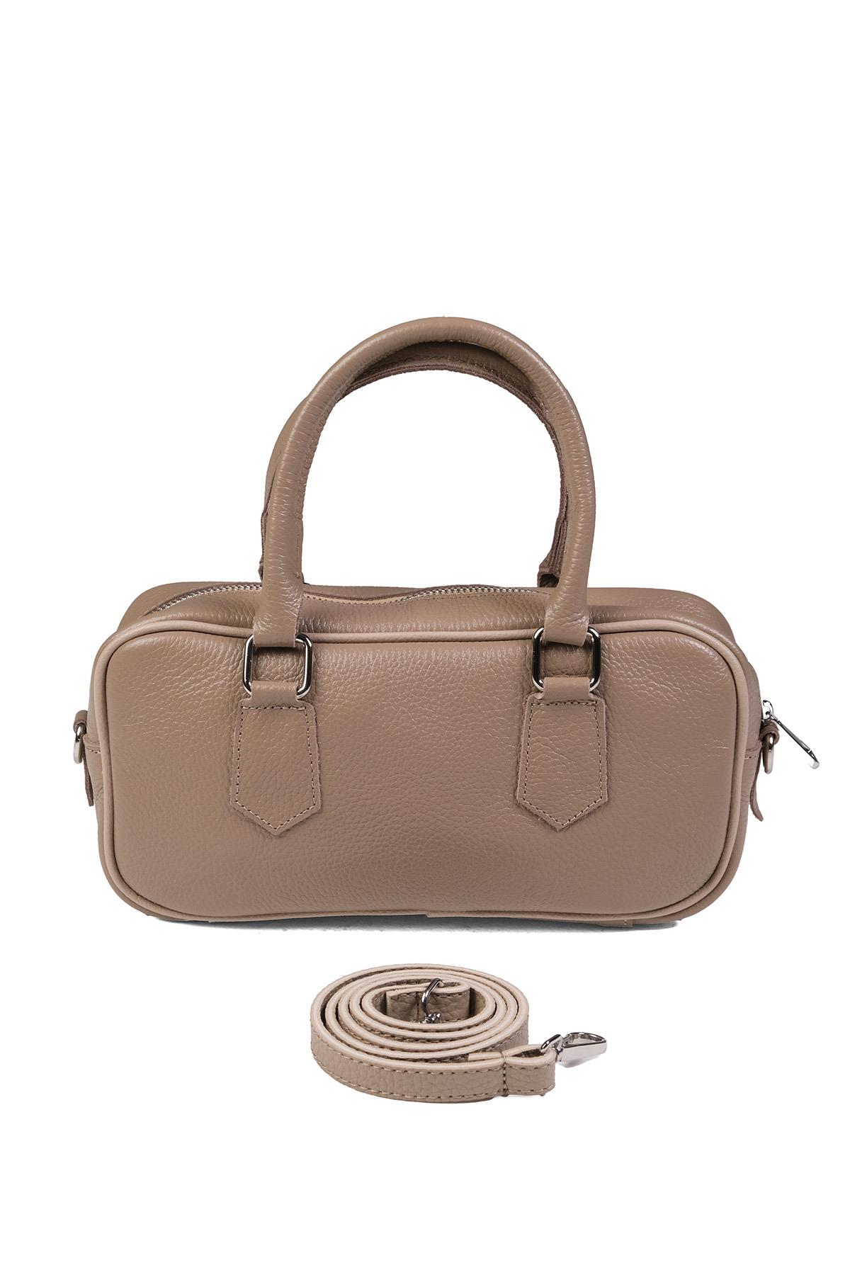 Hakiki Deri Vizon Renk El Ve Kol Çantası