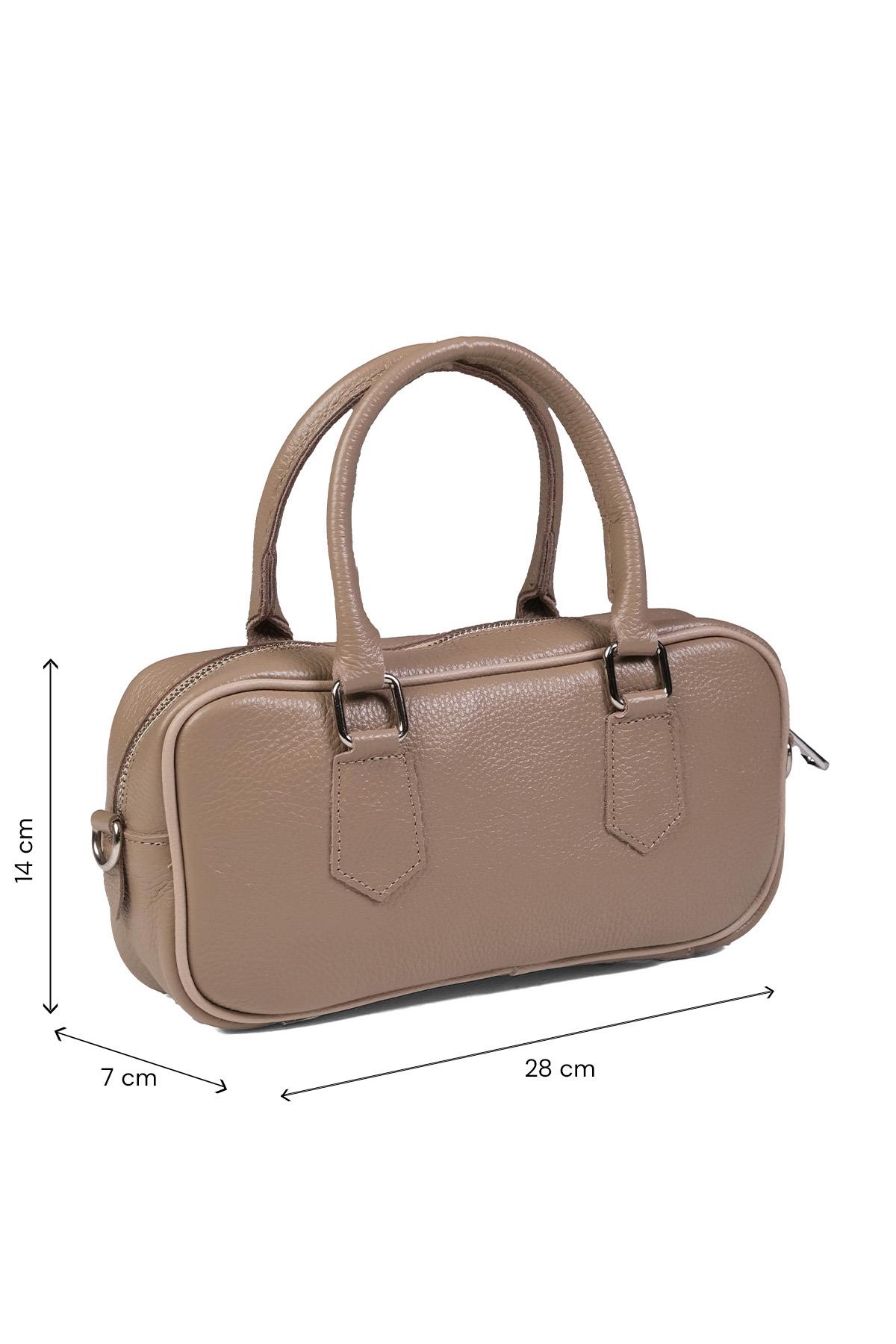 Hakiki Deri Vizon Renk El Ve Kol Çantası