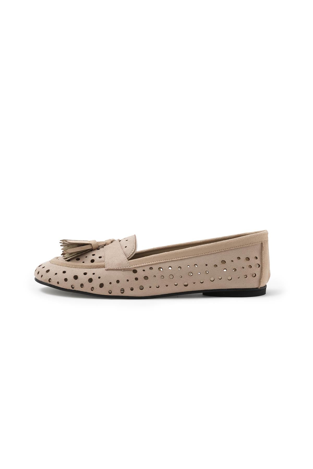 Hazel Bej Renk Püsküllü Loafer