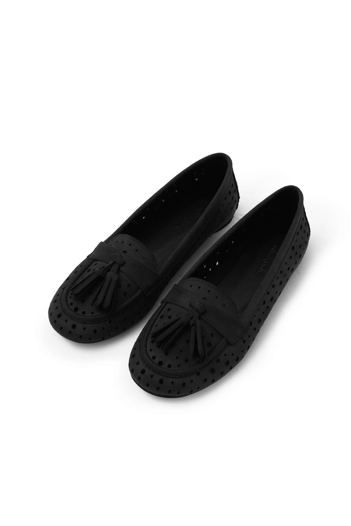 Hazel Siyah Renk Püsküllü Loafer