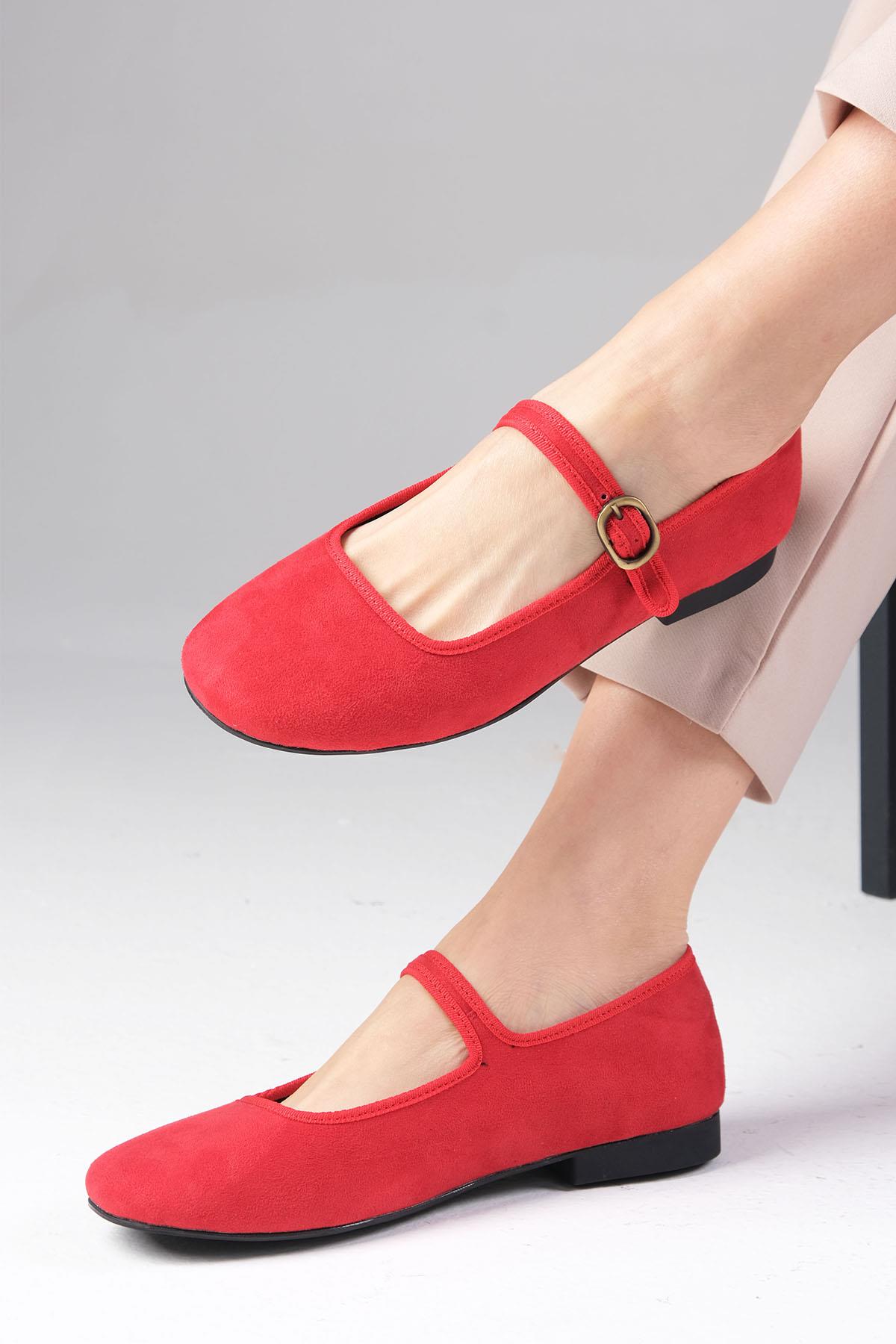 Inna Kırmızı Renk Bantlı Babet