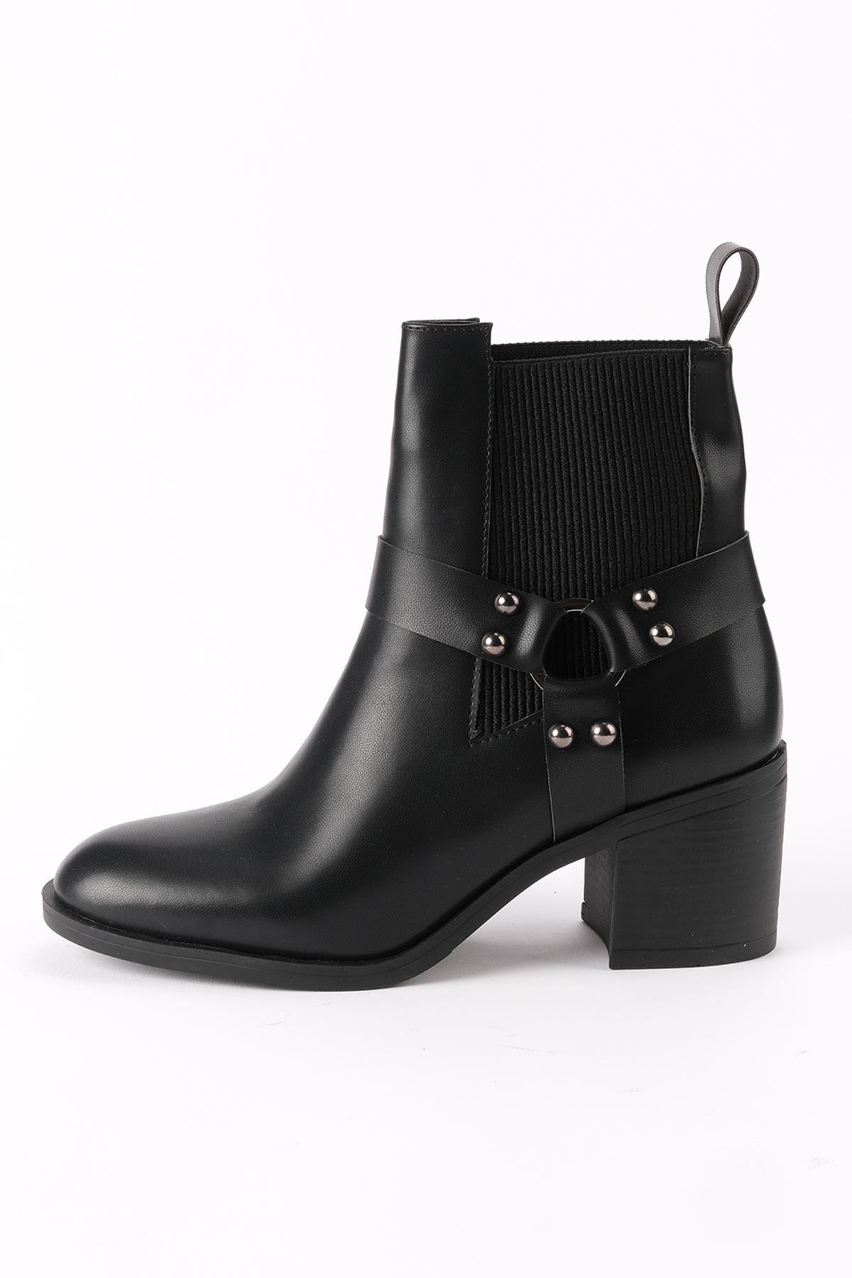 Jeanne Tokalı Siyah Renk Lastikli Bot