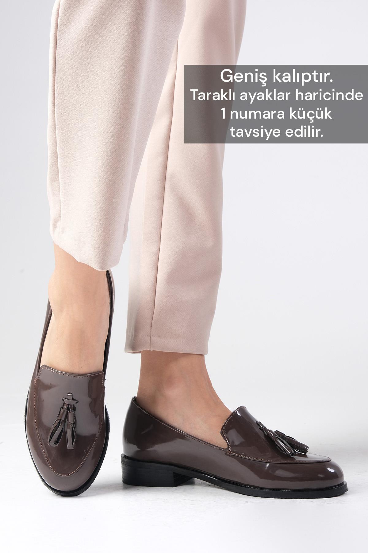 Iris Kahverengi Rugan Oxford Ayakkabı