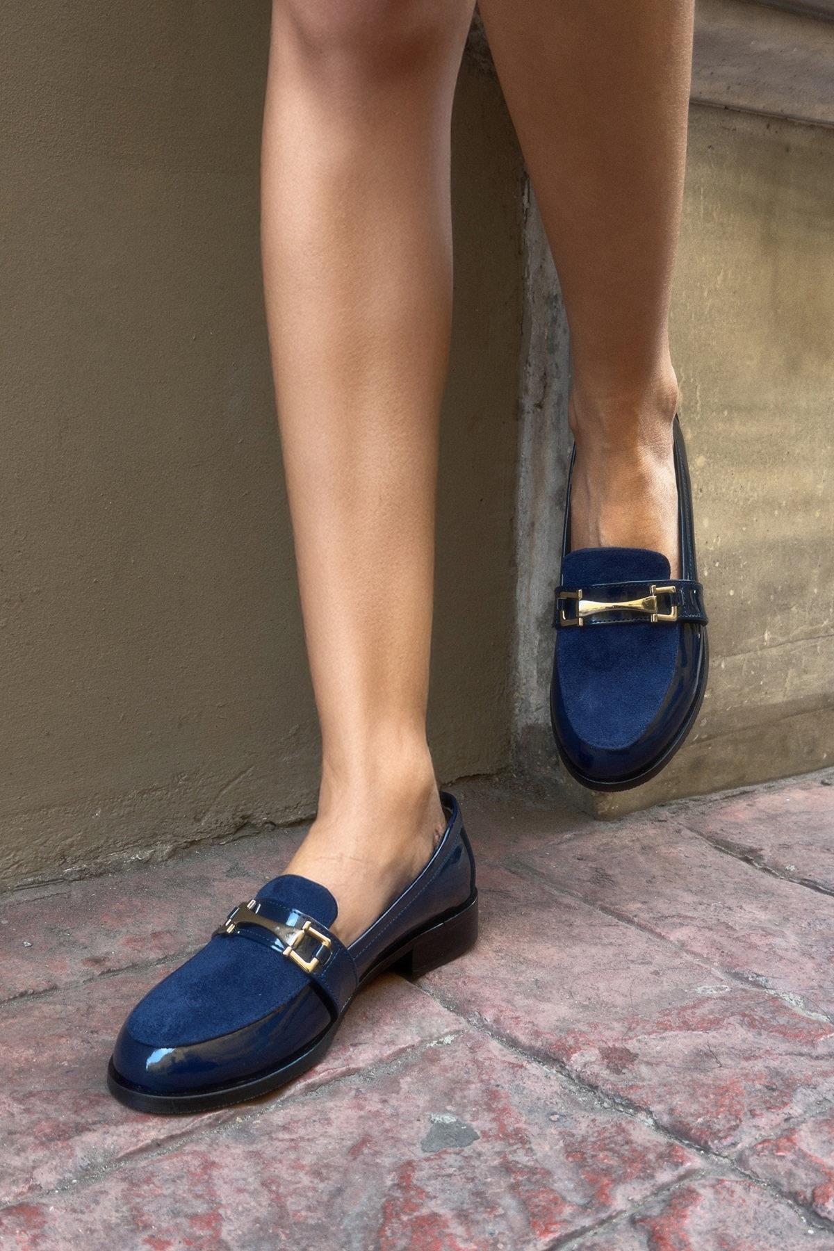 Bernice Lacivert Renk Rugan Oxford Ayakkabı