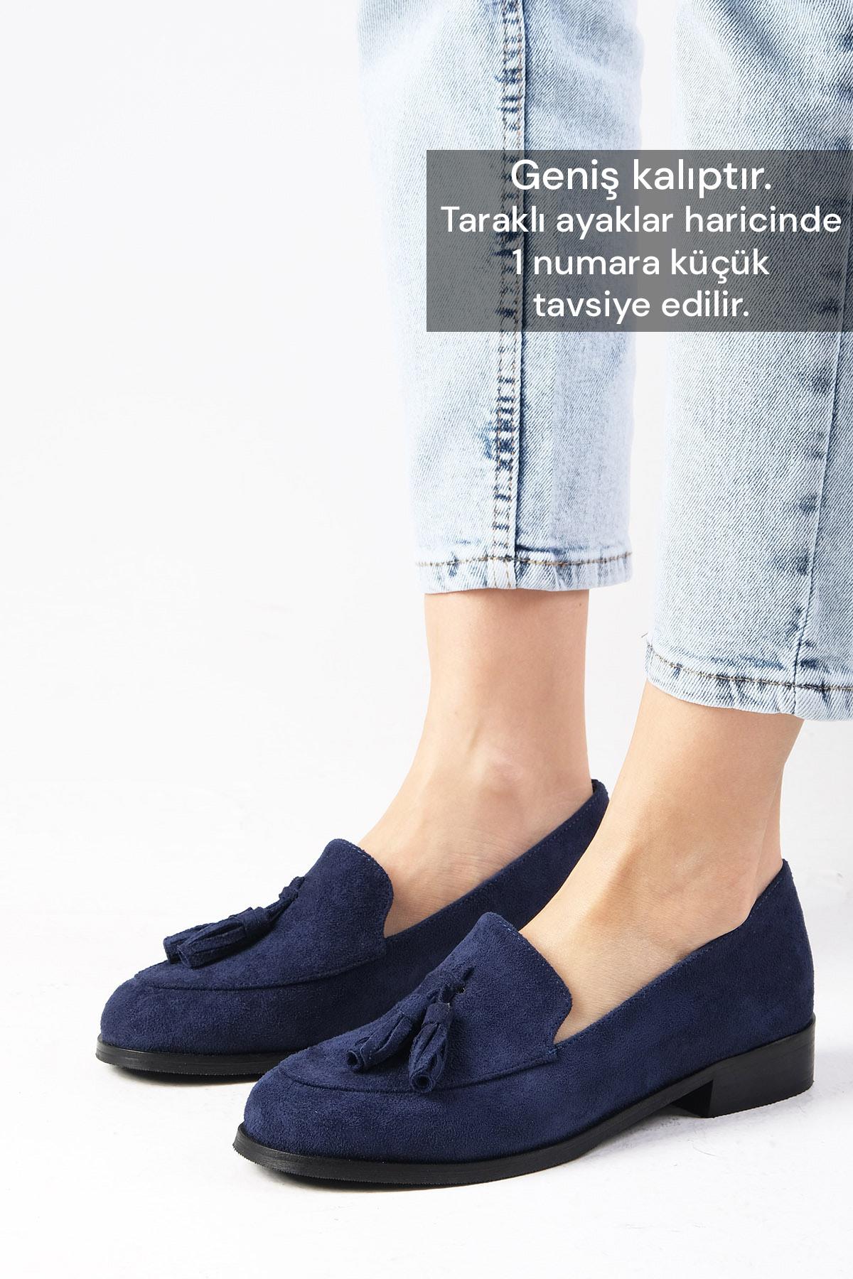 Iris Lacivert Renk Süet Oxford Ayakkabı