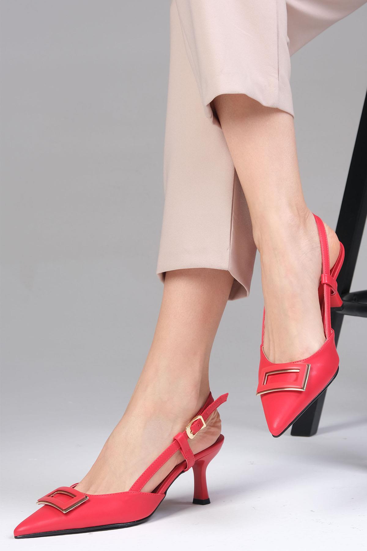 Larisa Kırmızı Renk Topuklu Ayakkabı