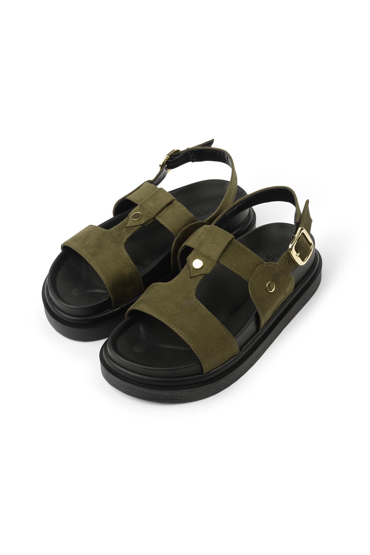 Lexi Haki Renk Platform Tabanlı Sandalet