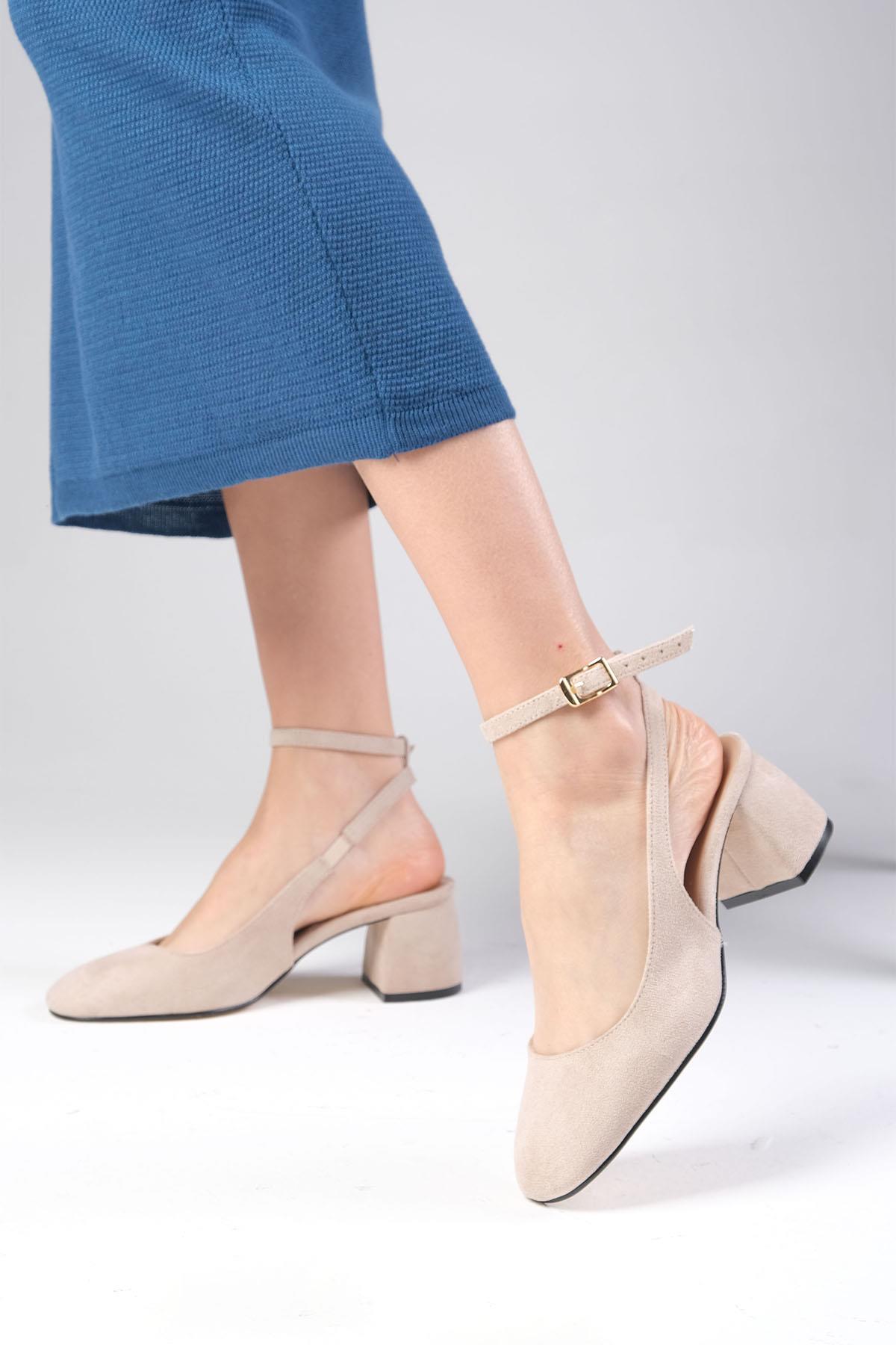 Lia Bej Renk Topuklu Ayakkabı