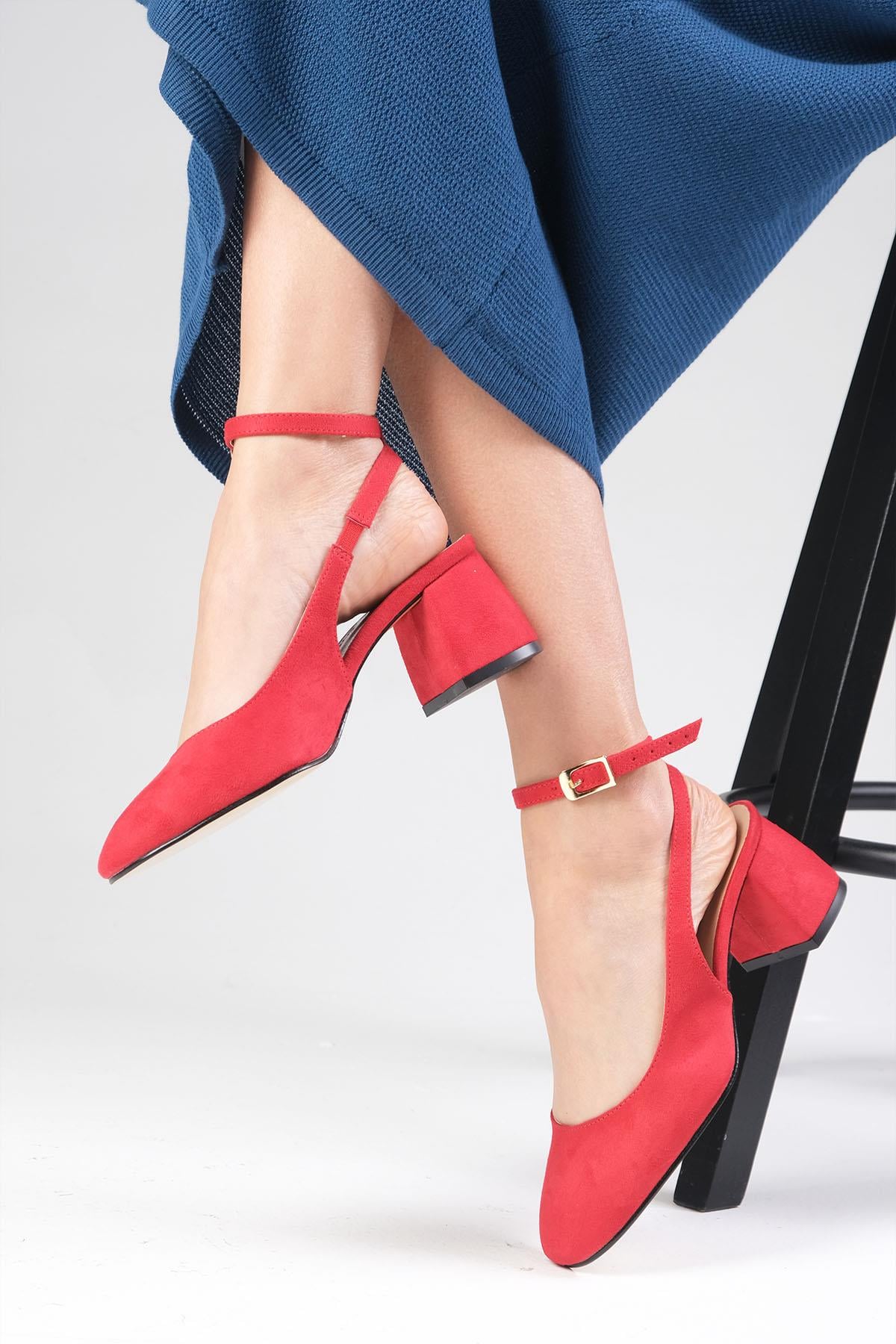 Lia Kırmızı Renk Topuklu Ayakkabı
