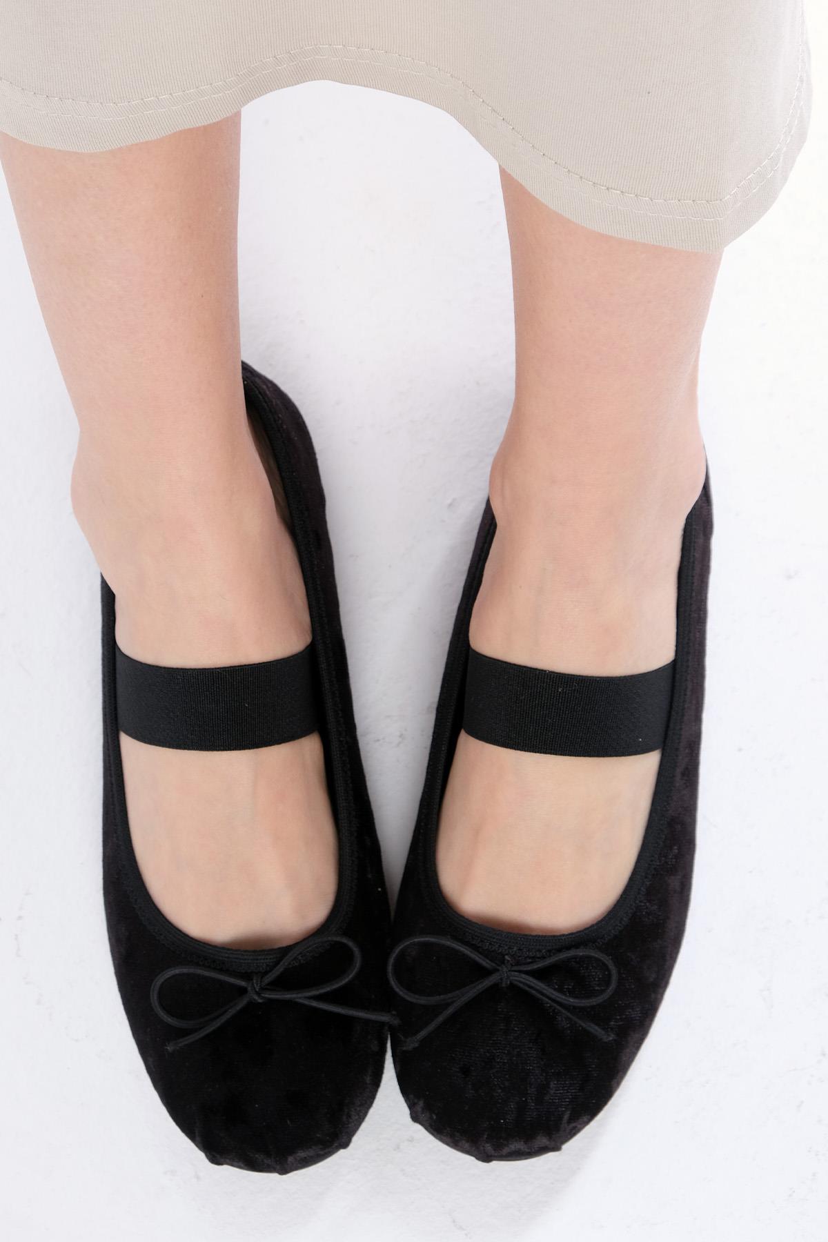 Coleta Siyah Renk Bantlı Babet