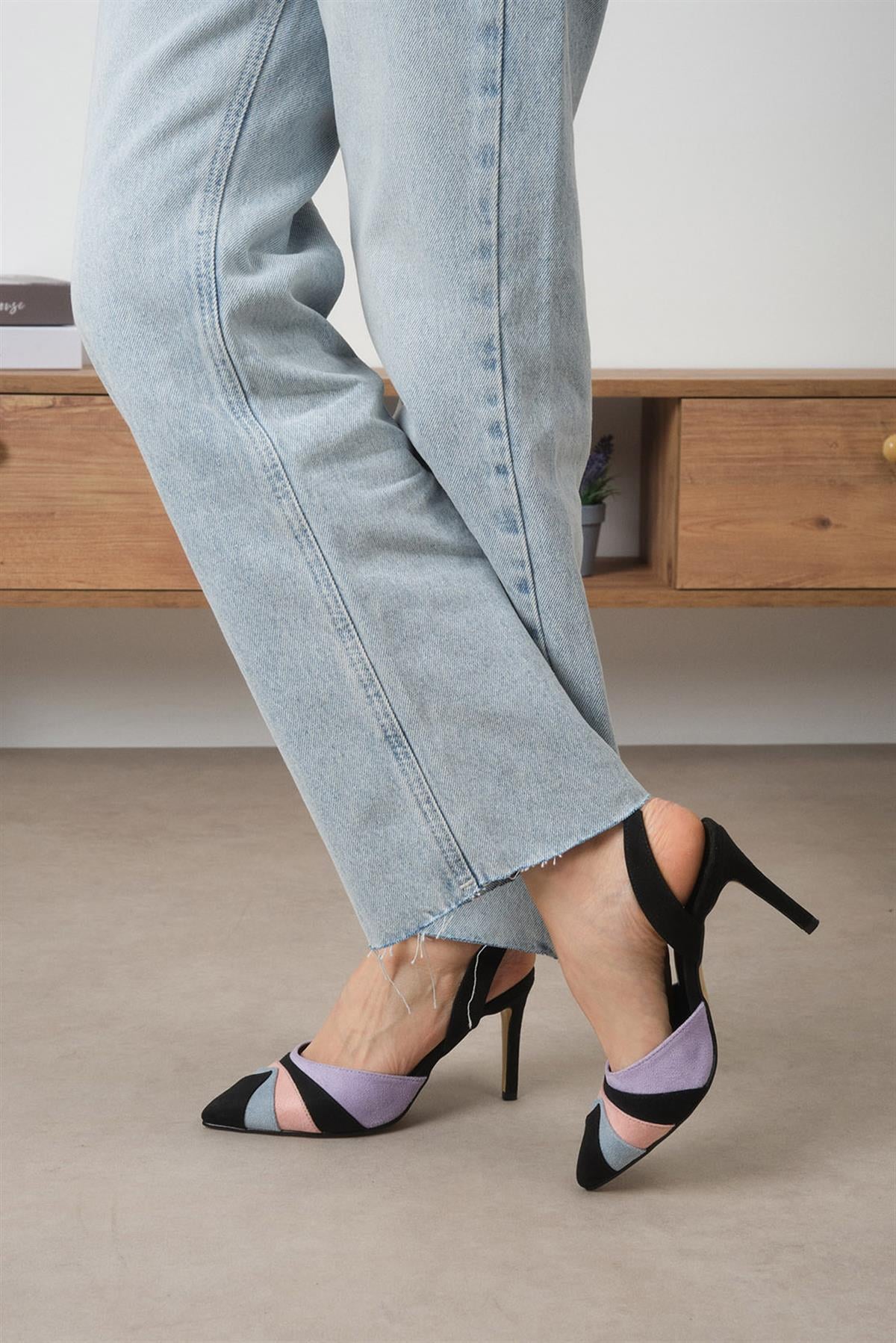 Valentina Multi Renk Topuklu Ayakkabı