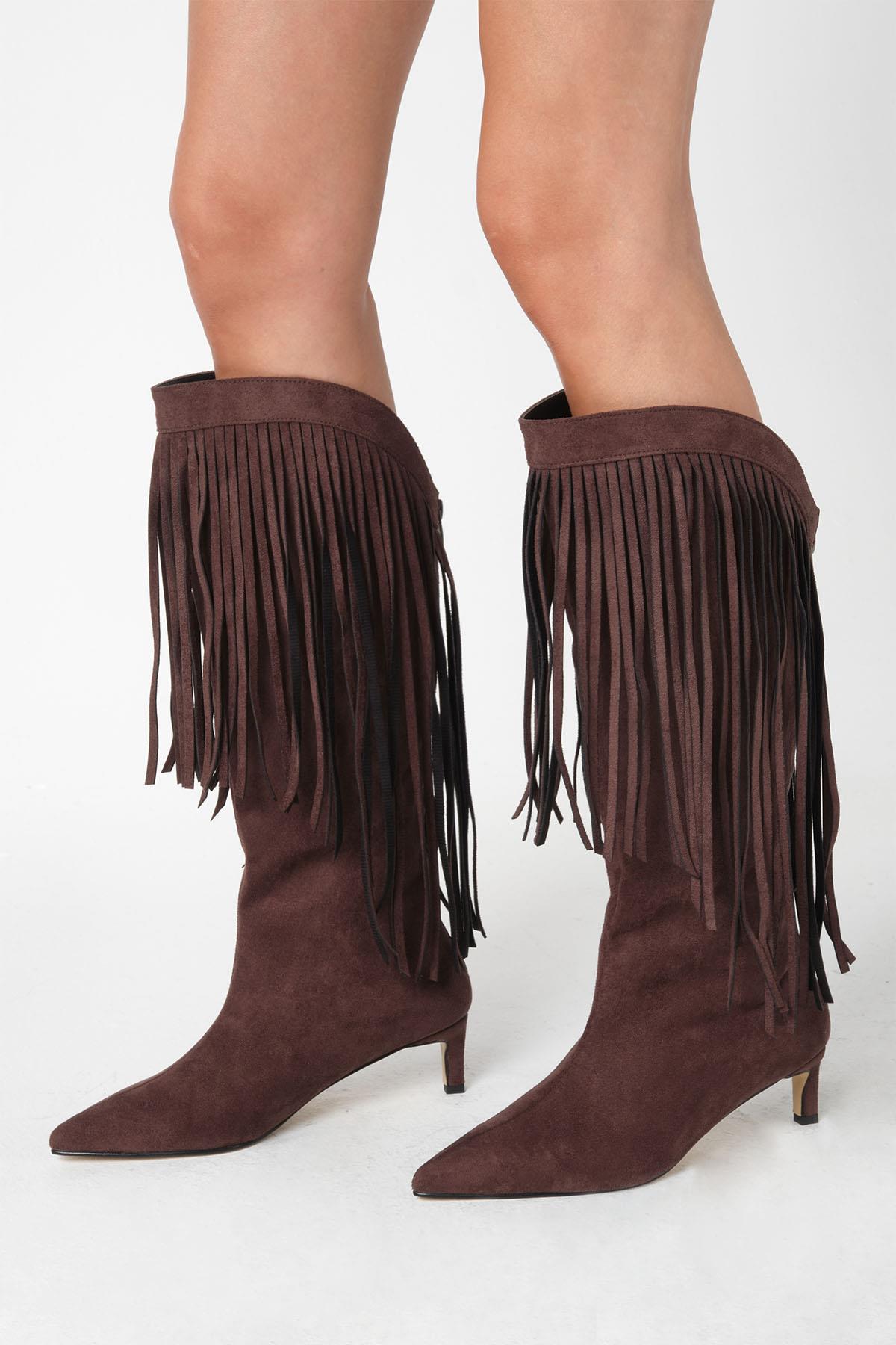 Nikki Kahverengi Püsküllü Çizme