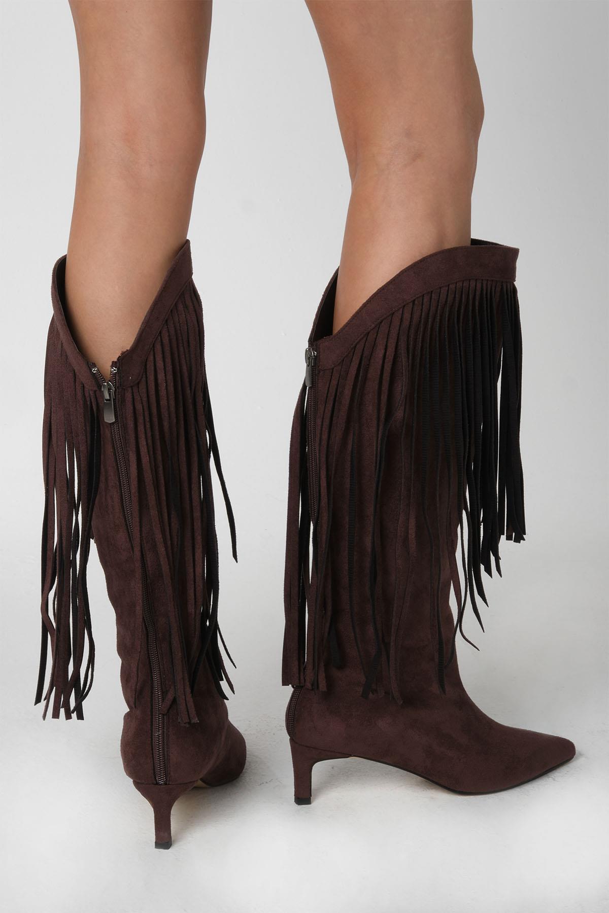 Nikki Kahverengi Püsküllü Çizme