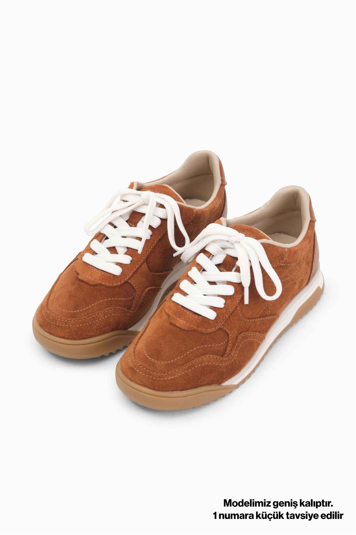 Nova Hakiki Deri Taba Renk Spor Ayakkabı