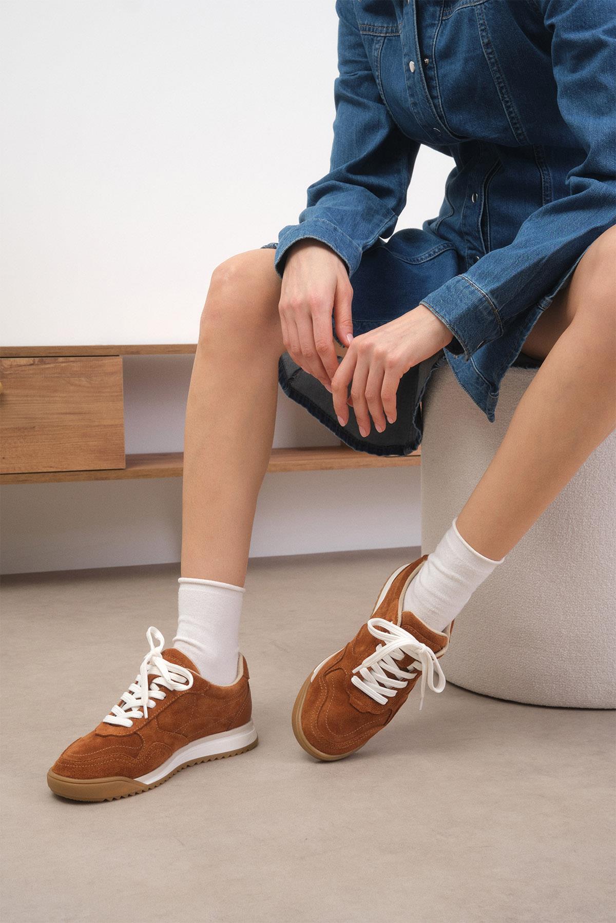 Nova Hakiki Deri Taba Renk Spor Ayakkabı