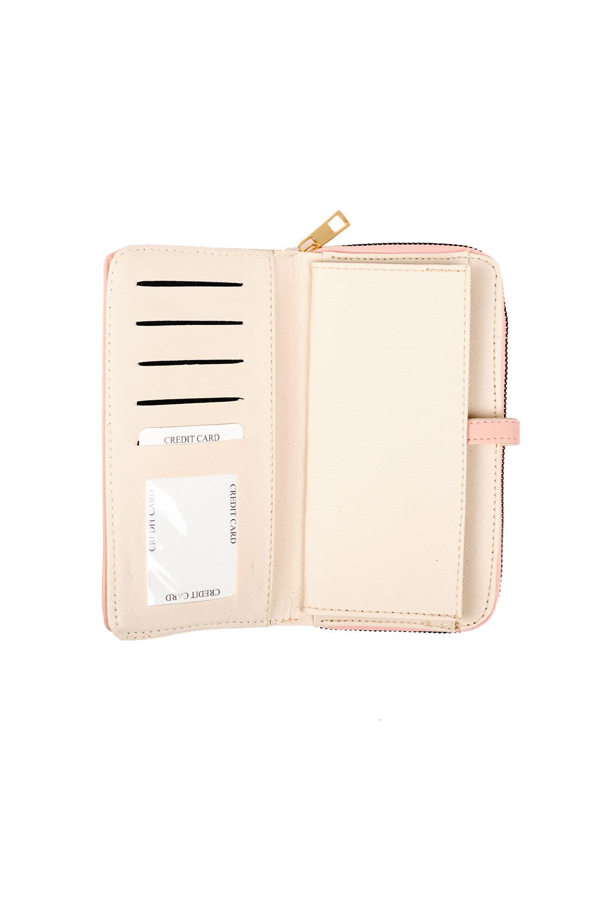 Pudra Renk Fermuarlı Cüzdan 