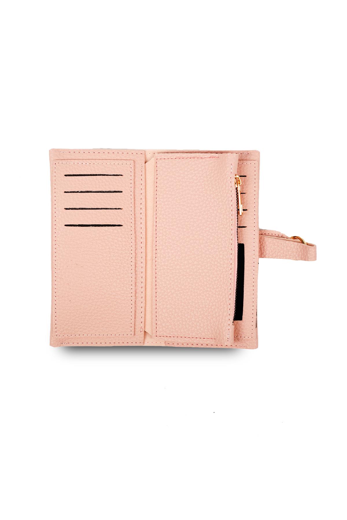 Pudra Renk Gold Halka Tokalı Cüzdan 