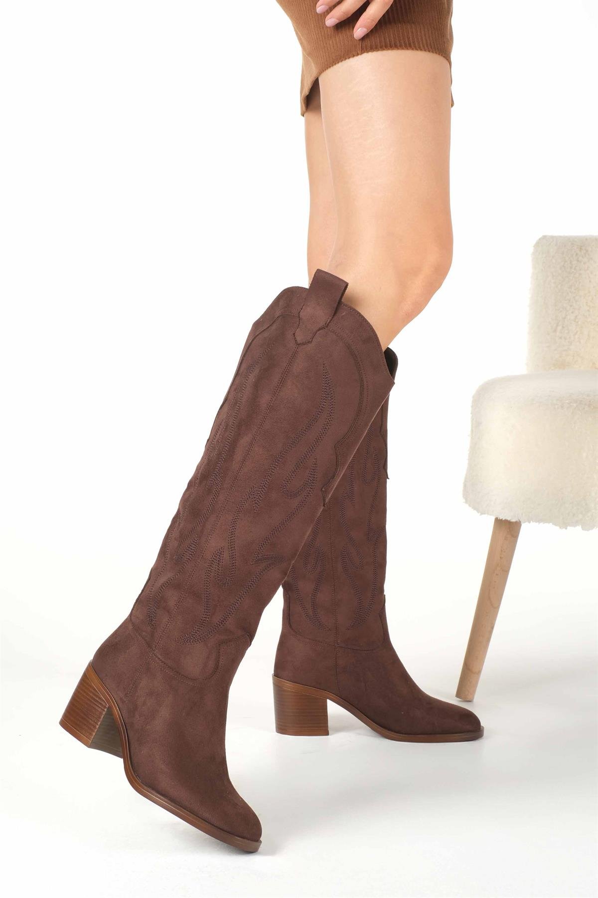 Romina Kahverengi Kovboy Çizmesi