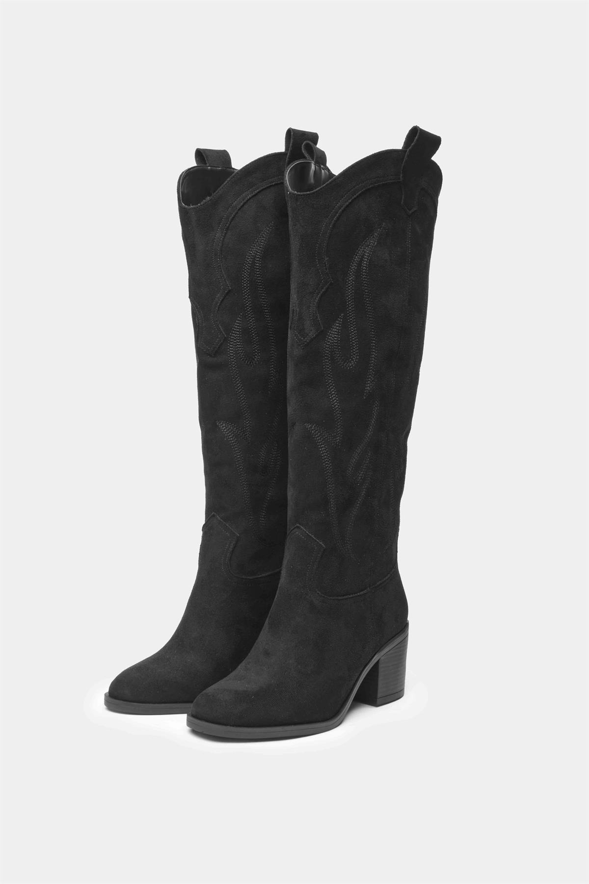 Romina Siyah Renk Kovboy Çizmesi