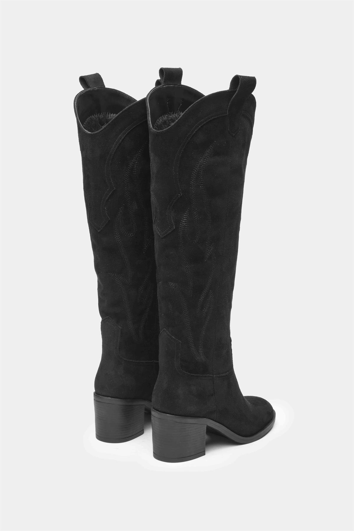 Romina Siyah Renk Kovboy Çizmesi