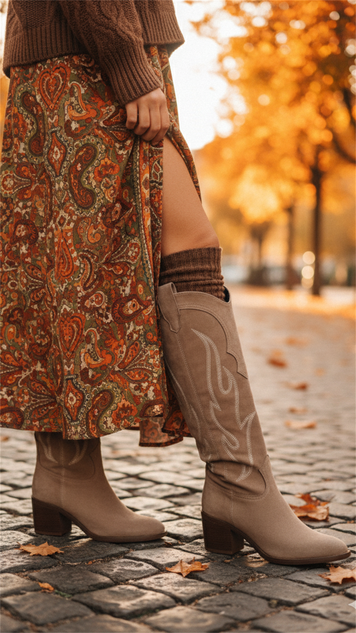 Romina Bej Renk Kovboy Çizmesi