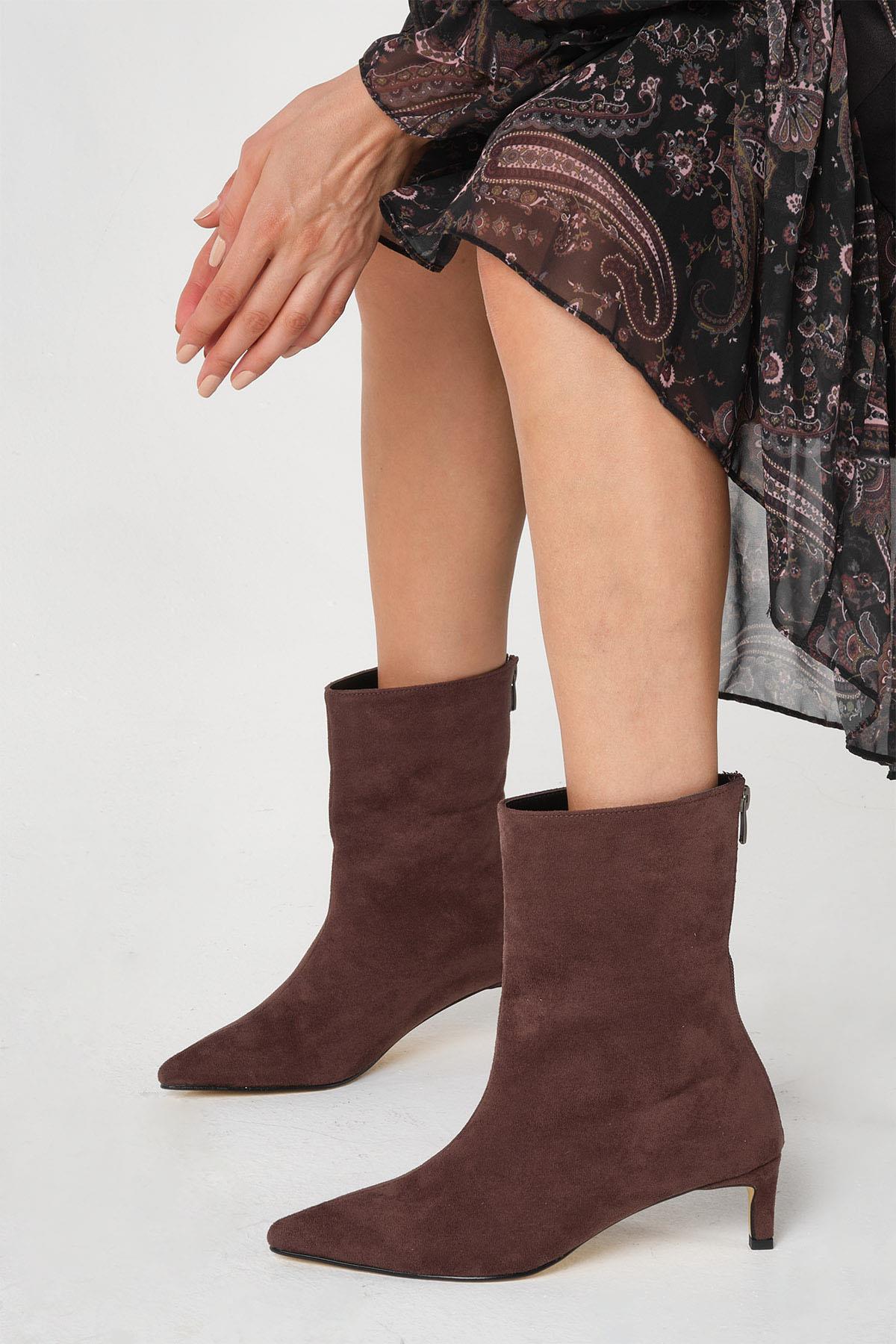 Sheena Kahverengi İnce Topuklu Bot