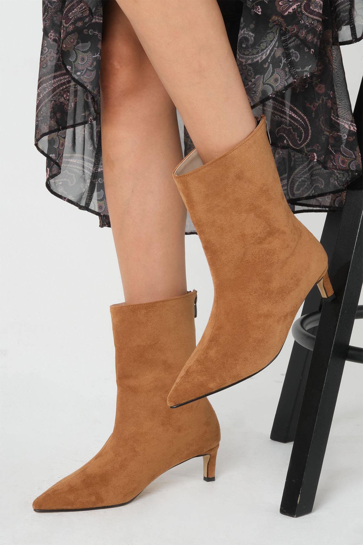 Sheena Taba Renk İnce Topuklu Bot