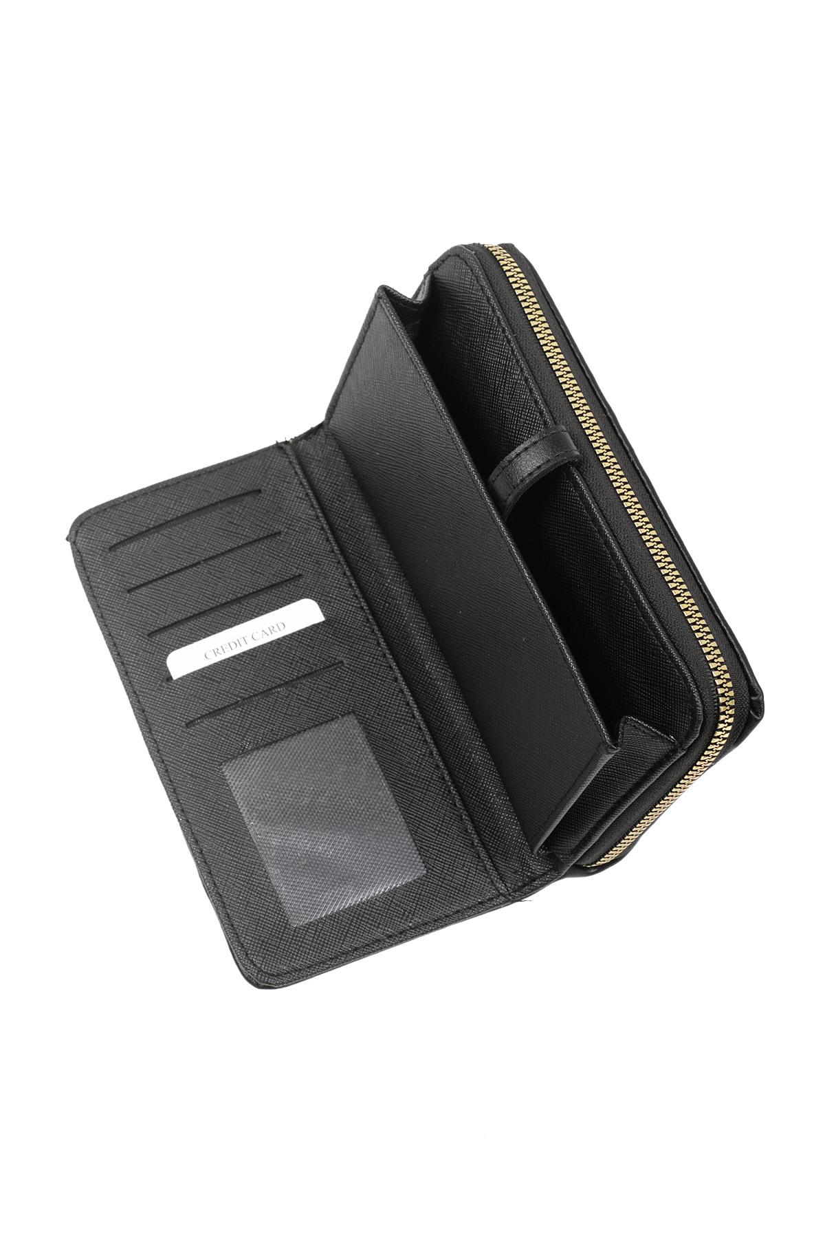 Siyah Renk Fermuarlı Cüzdan 