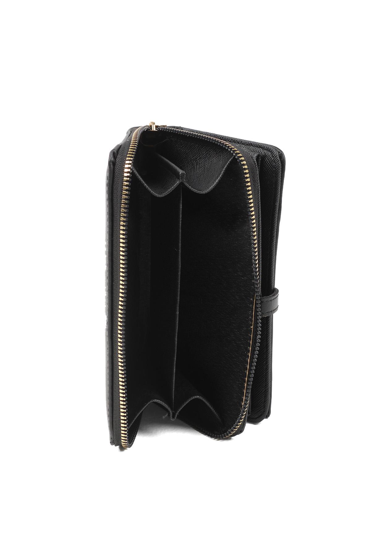 Siyah Renk Fermuarlı Cüzdan 